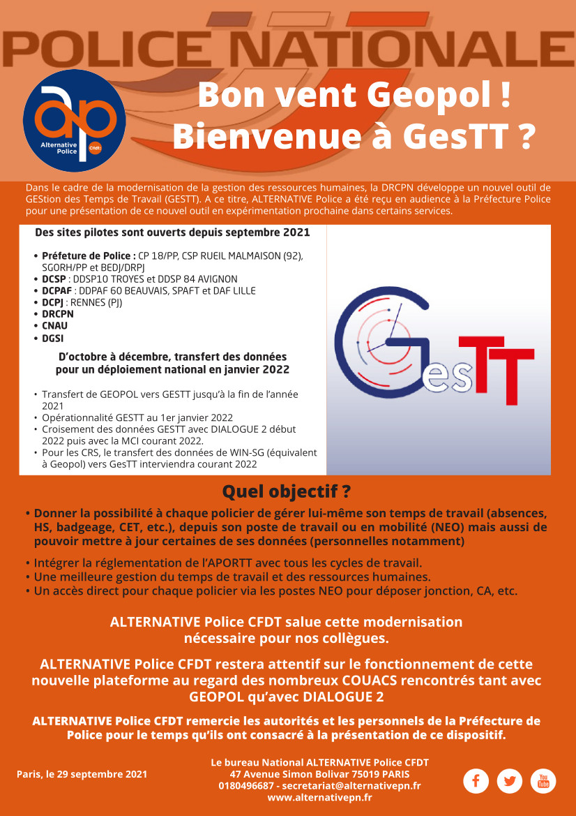 Bon vent GEOPOL! Bienvenue à GESTT ?