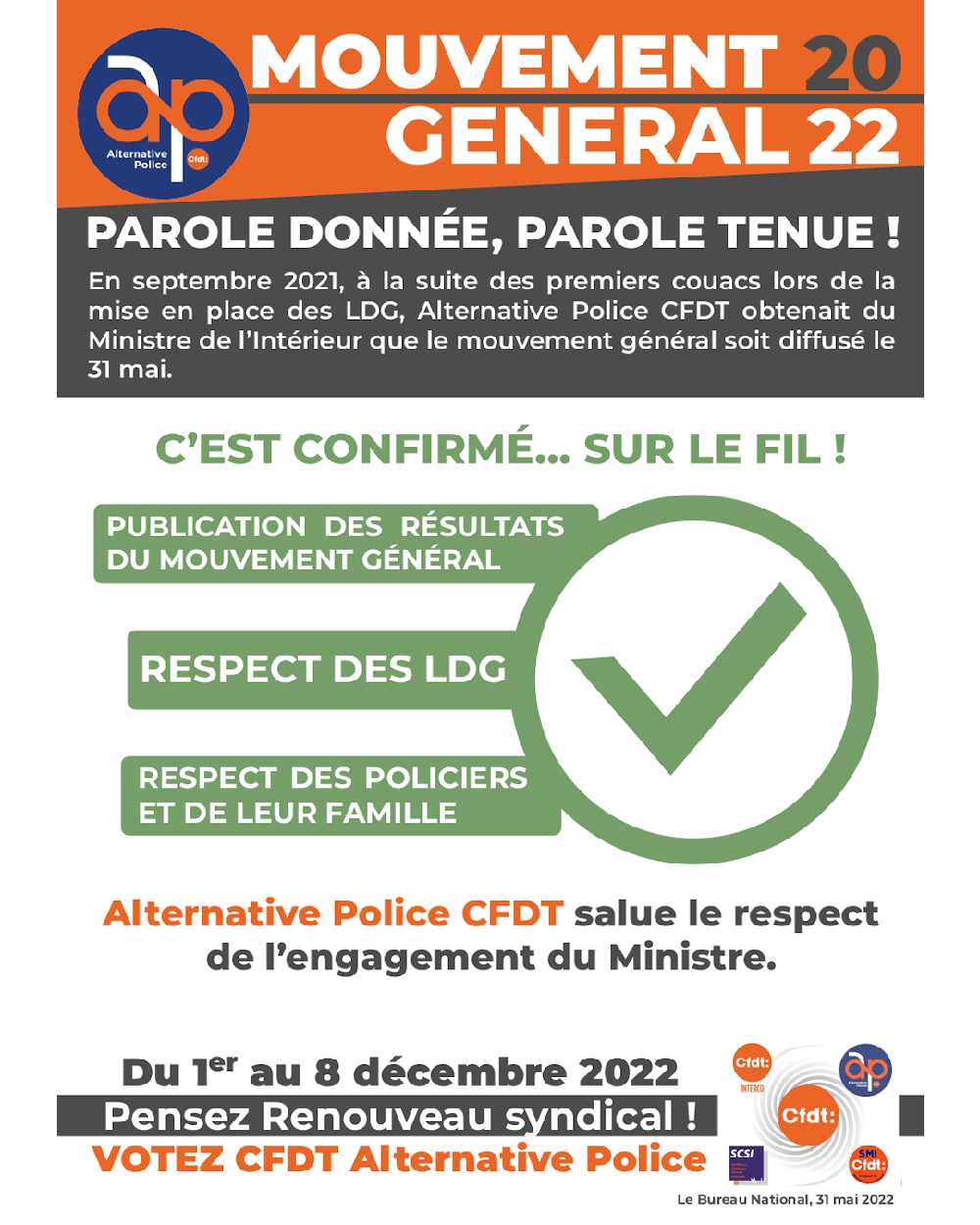 Mouvement général : parole donnée, parole tenue !