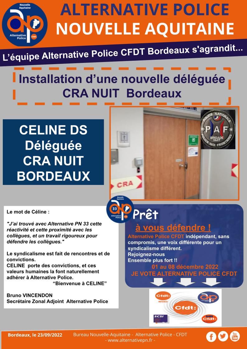 Installation d’une nouvelle déléguée CRA NUIT Bordeaux
