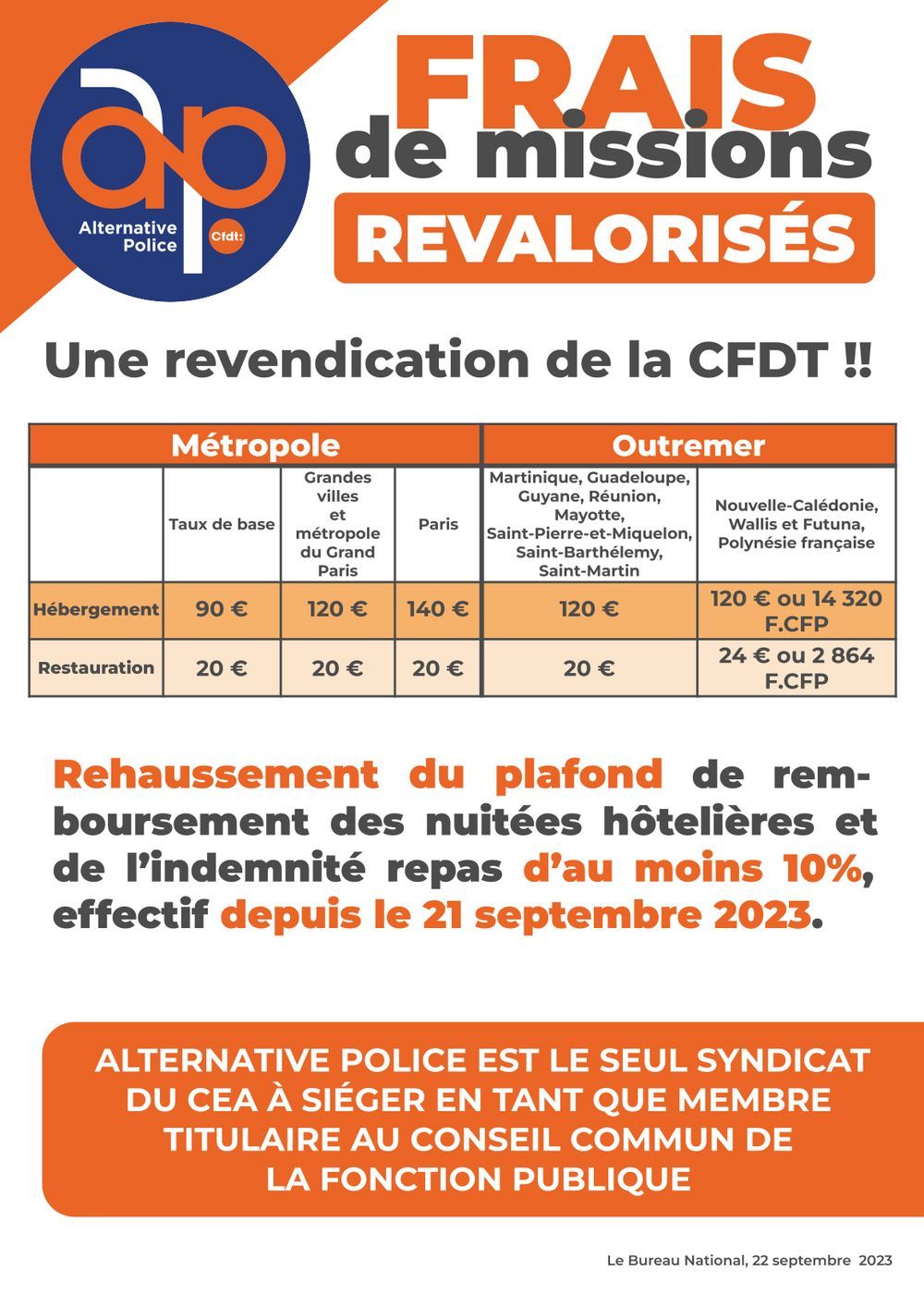 Frais de missions revalorisés !