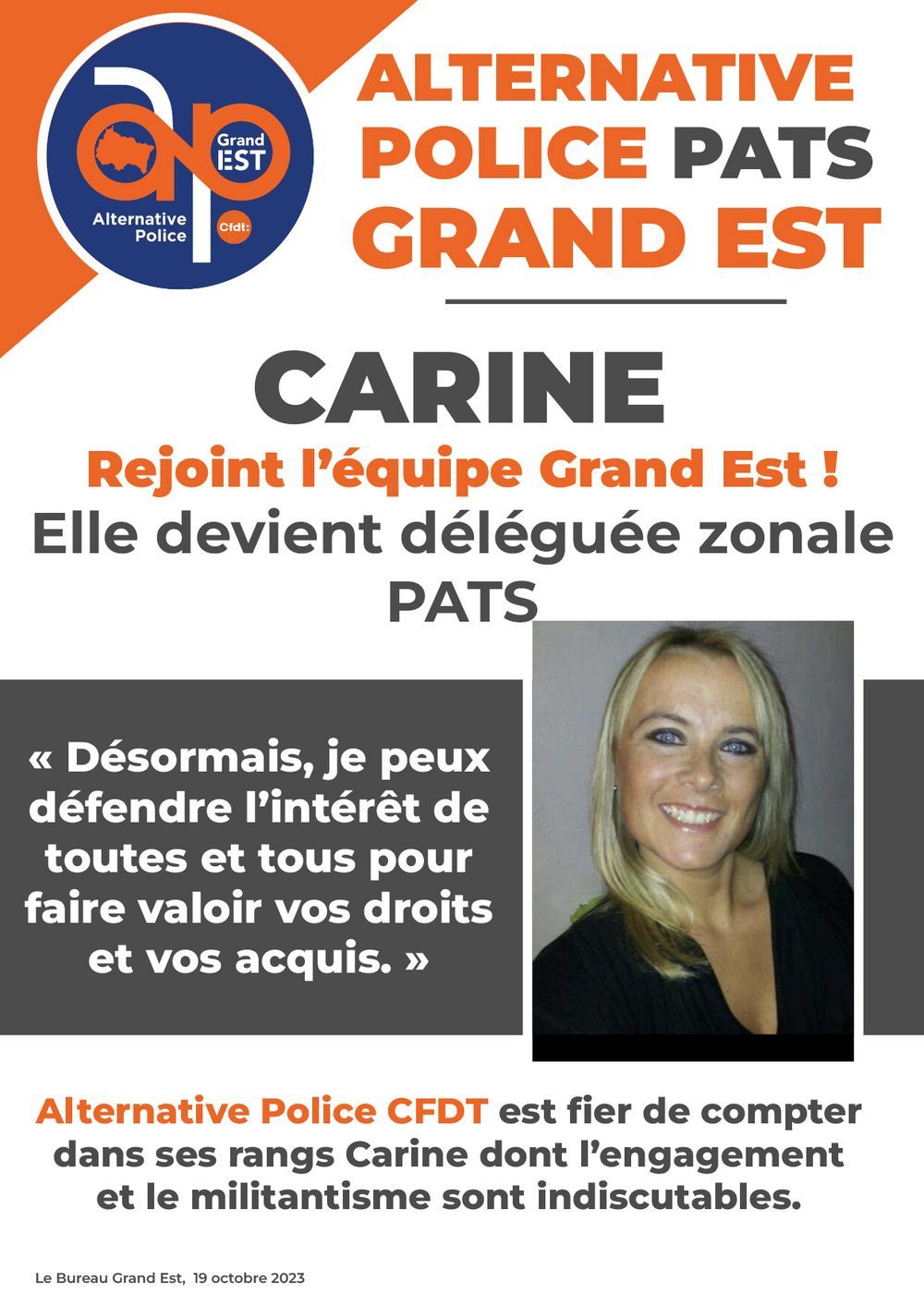 Grand Est : nouvelle déléguée zonal PATS !