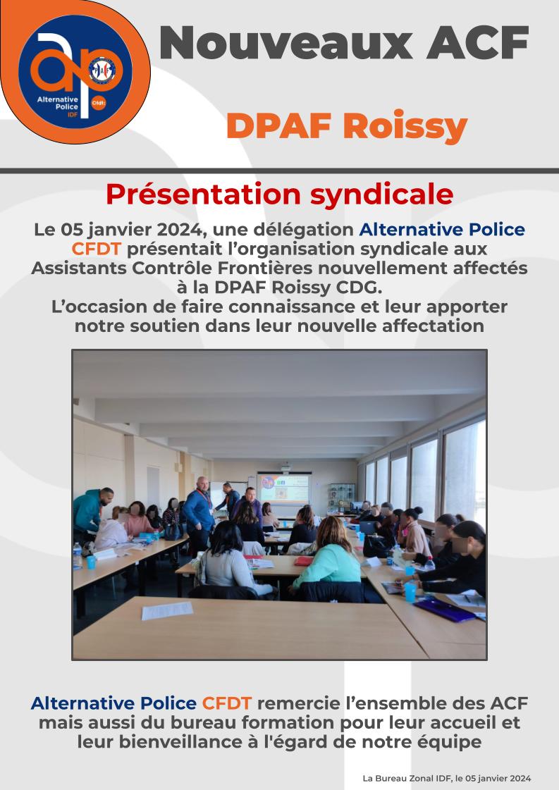 DPAF Roissy - Nouveaux ACF