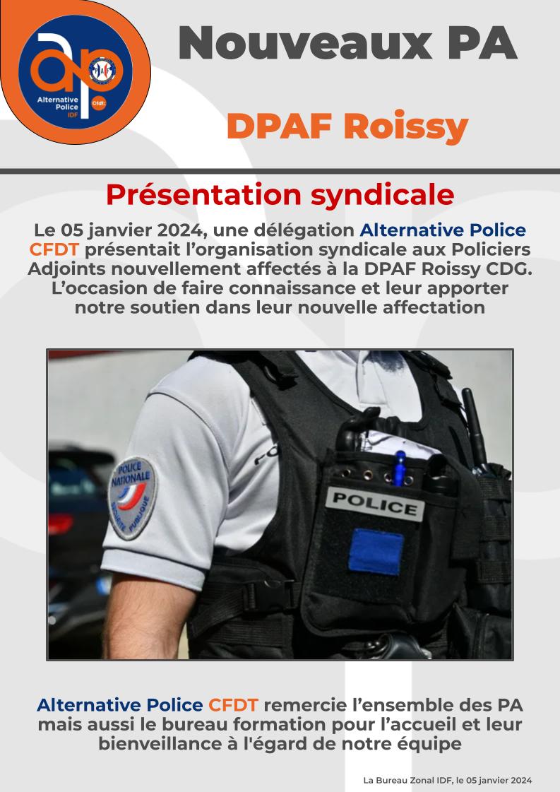 DPAF Roissy - Nouveaux PA