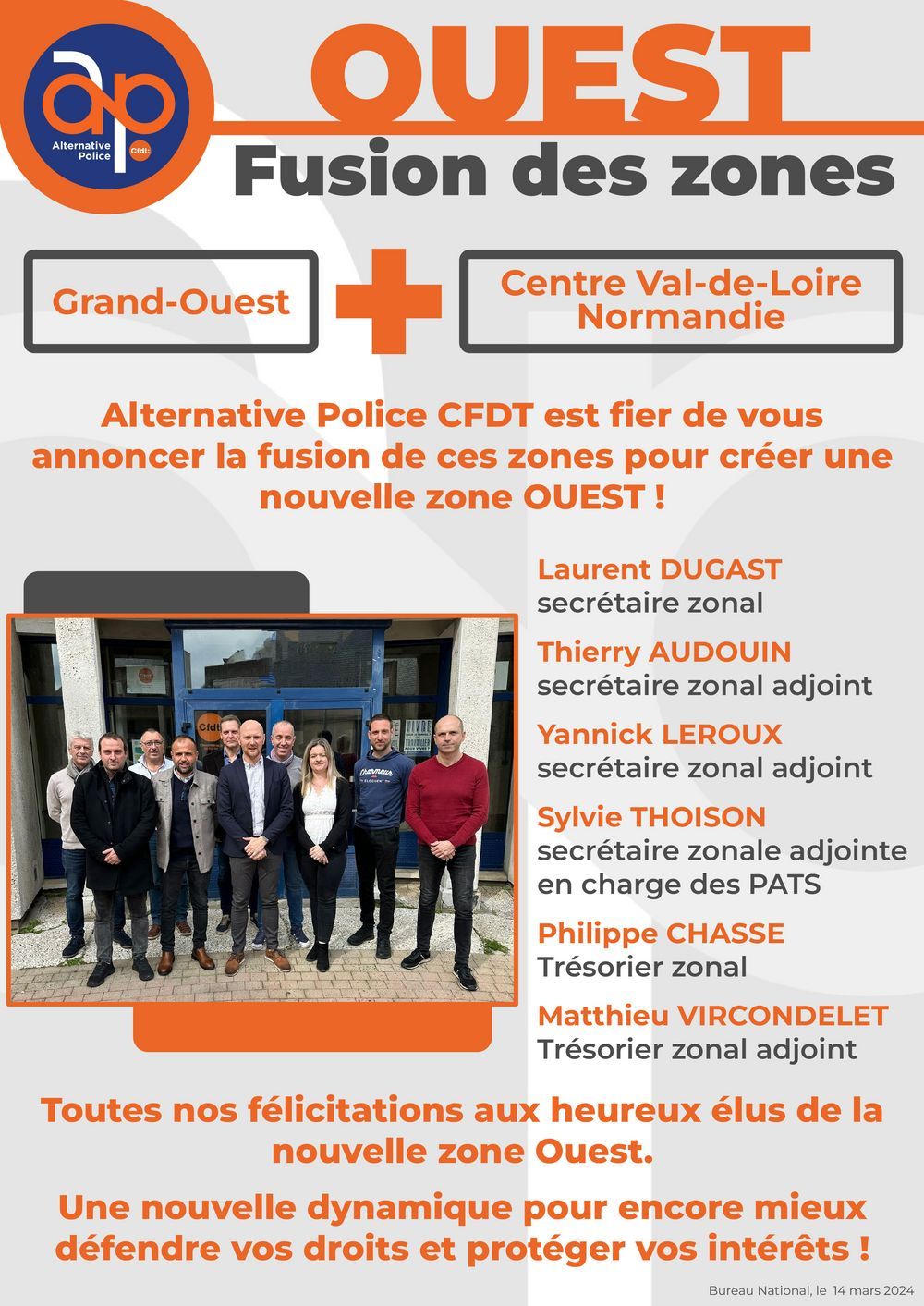 Nouvelle zone OUEST Alternative Police CFDT !