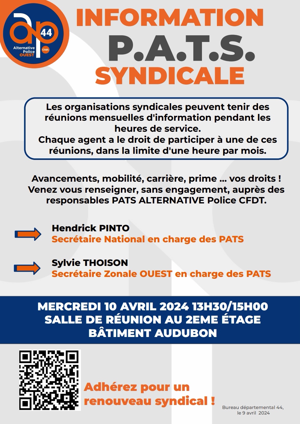 Informations syndicales P.A.T.S. DIPN 44