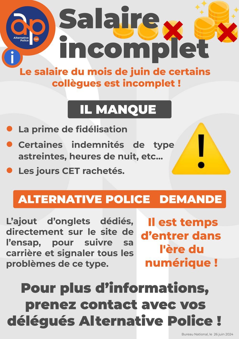 Salaire incomplet