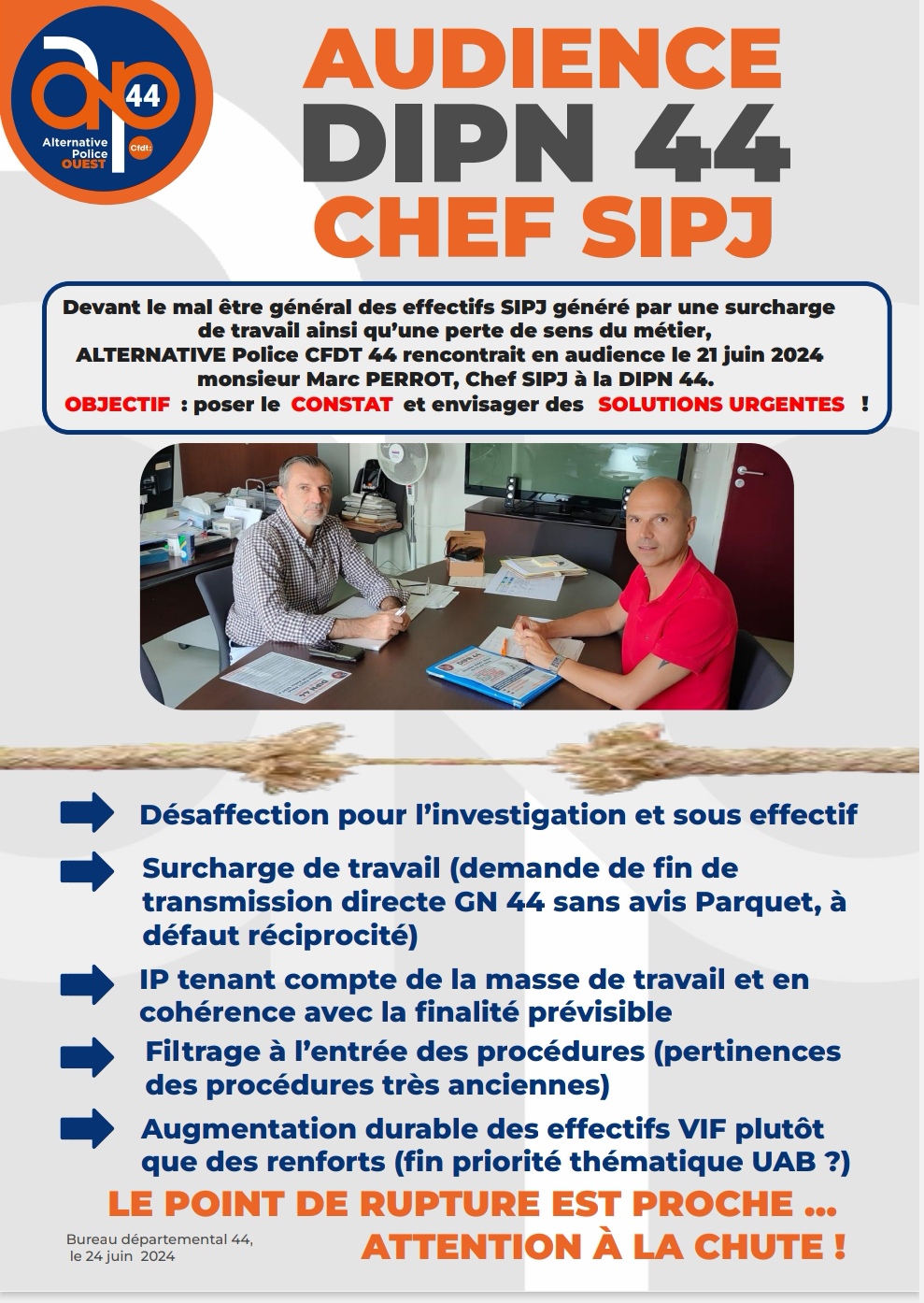 Audience Chef SIPJ à la DIPN 44