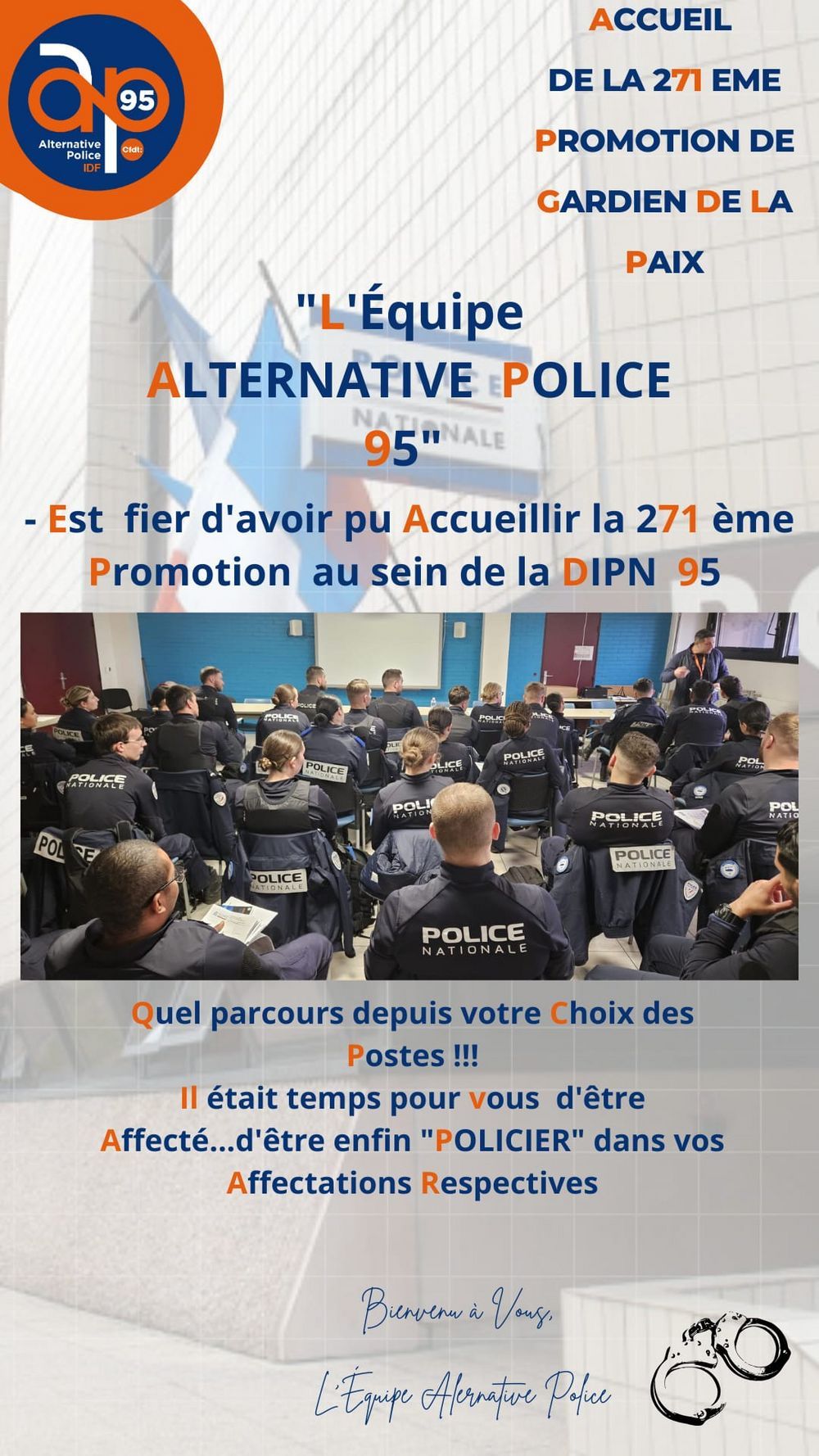 DIPN 95 - ACCUEIL DE LA 271E PROMO DE GPX