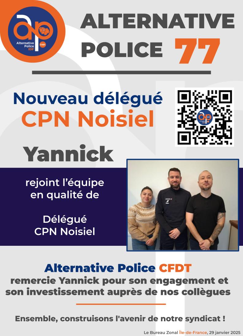 Alternative Police 77 - Nouveau délégué CPN Noisiel