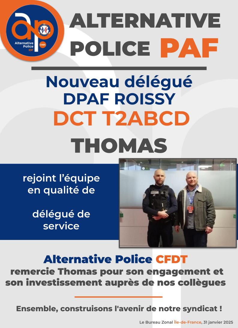 Nouveau délégué DPAF Roissy