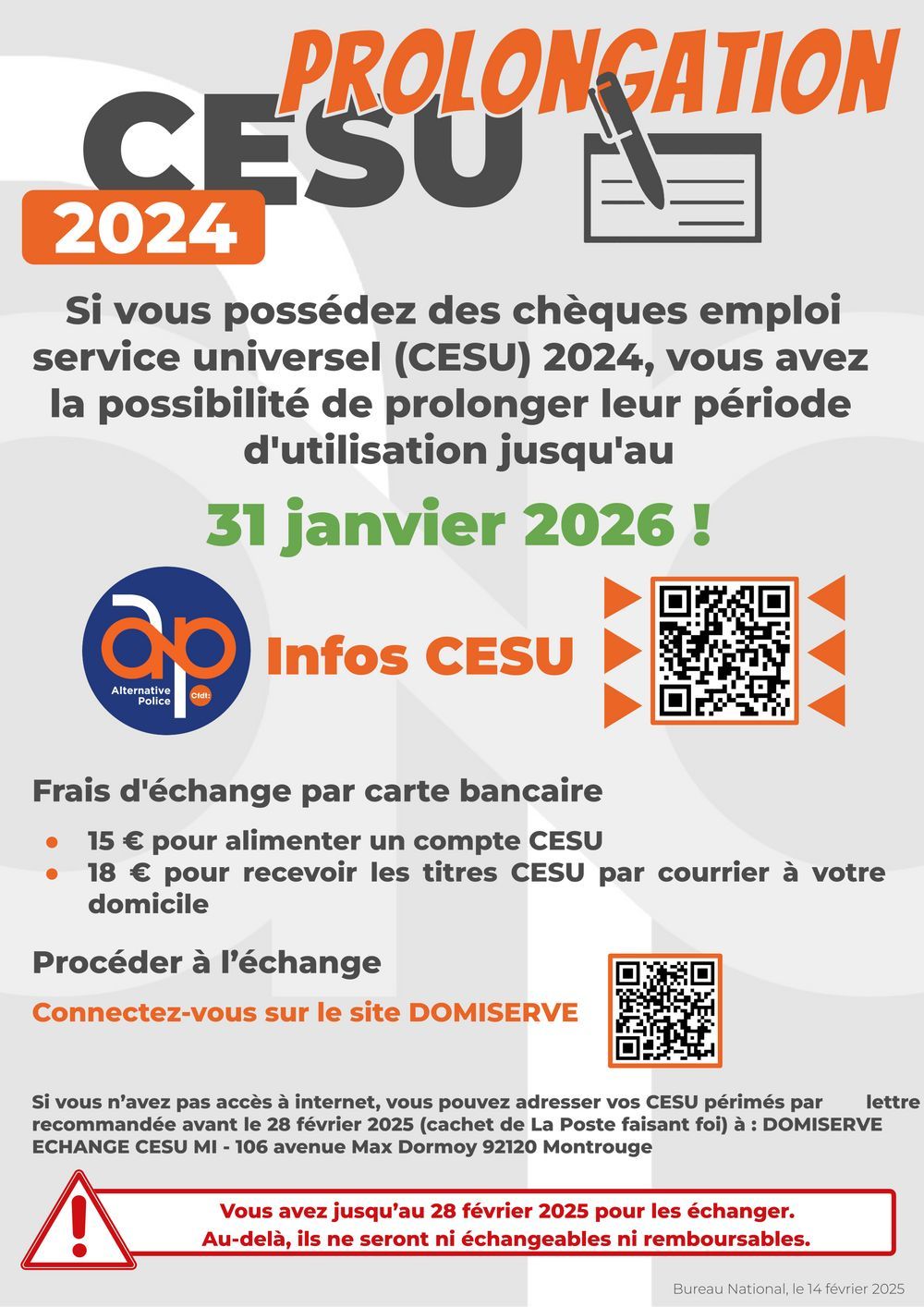 CESU 2024 : prolongation