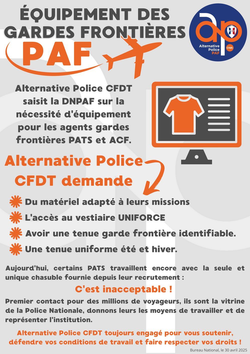 PAF : Équipement des gardes frontières