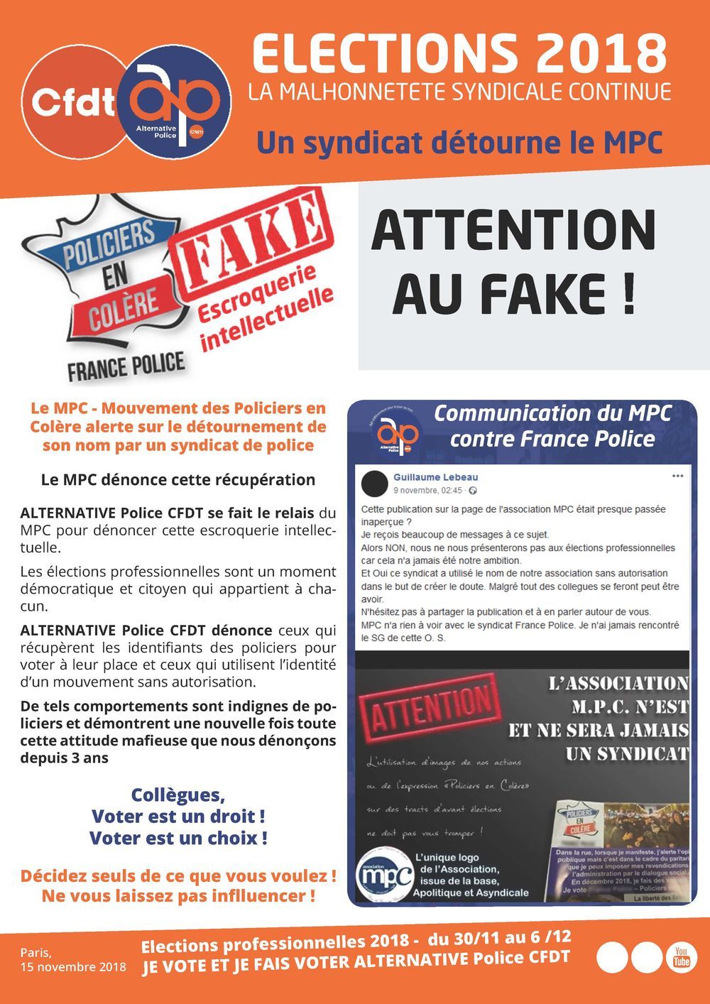 Fake news : détournement du nom MPC