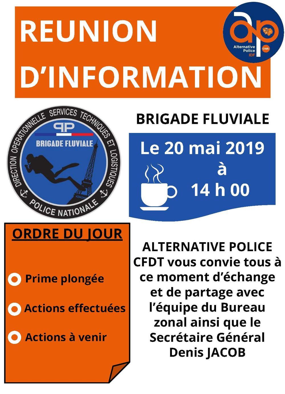 REUNION D’INFORMATION brigade fluviale