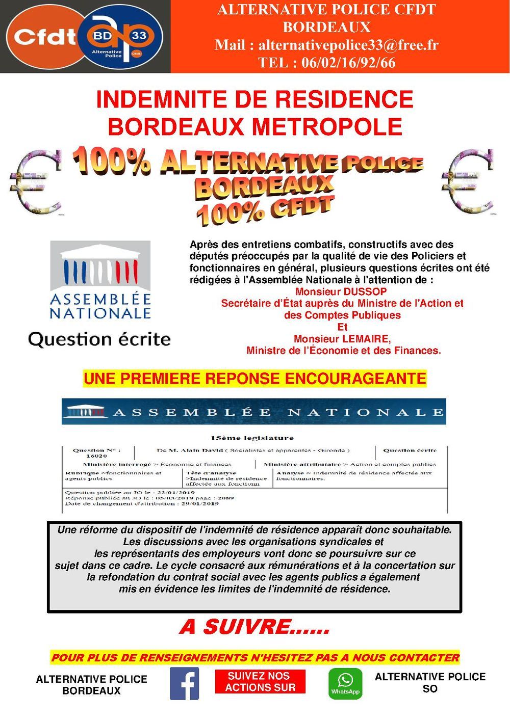 indemnité de résidence Bordeaux métropole
