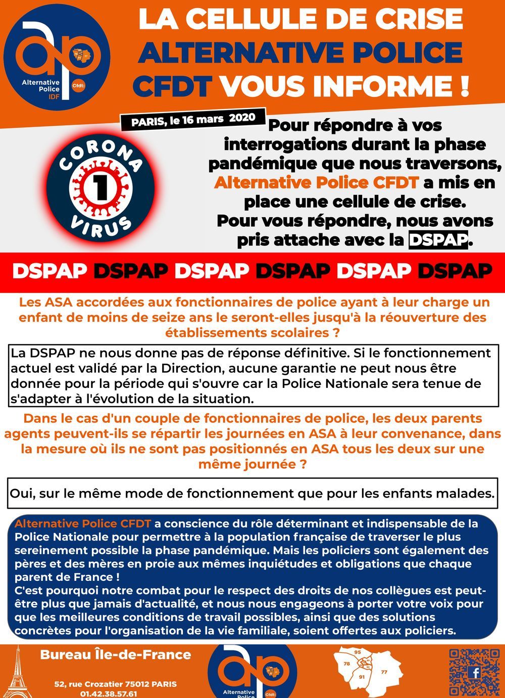 coronavirus information DSPAP
