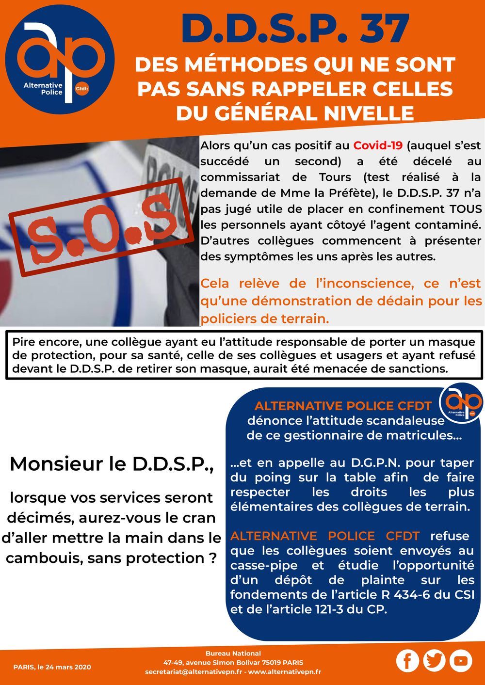 D.D.S.P. 37 - Des méthodes qui ne sont pas sans rappeler celles du Général Nivelle