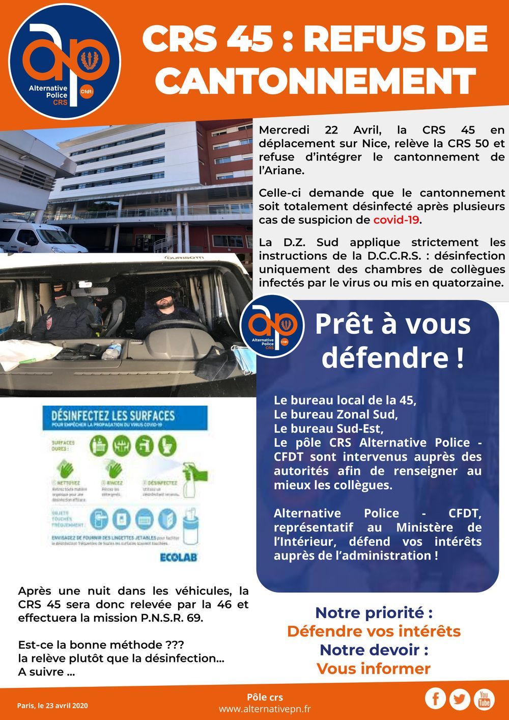 CRS 45 : REFUS DE CANTONNEMENT