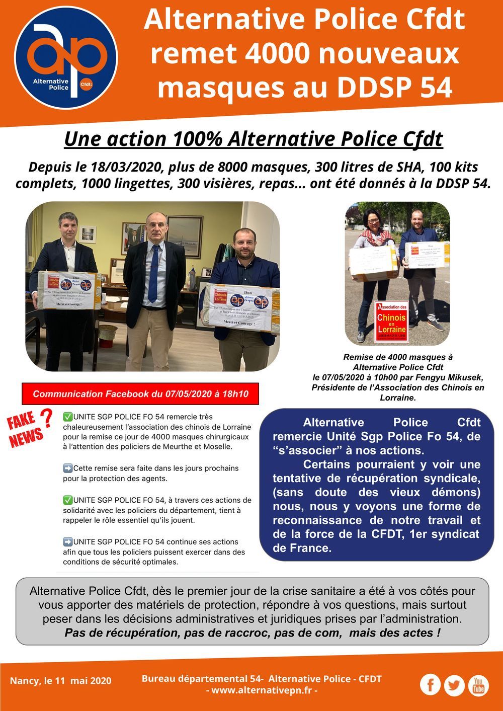 DDSP54 - Une action 100% Alternative Police CFDT
