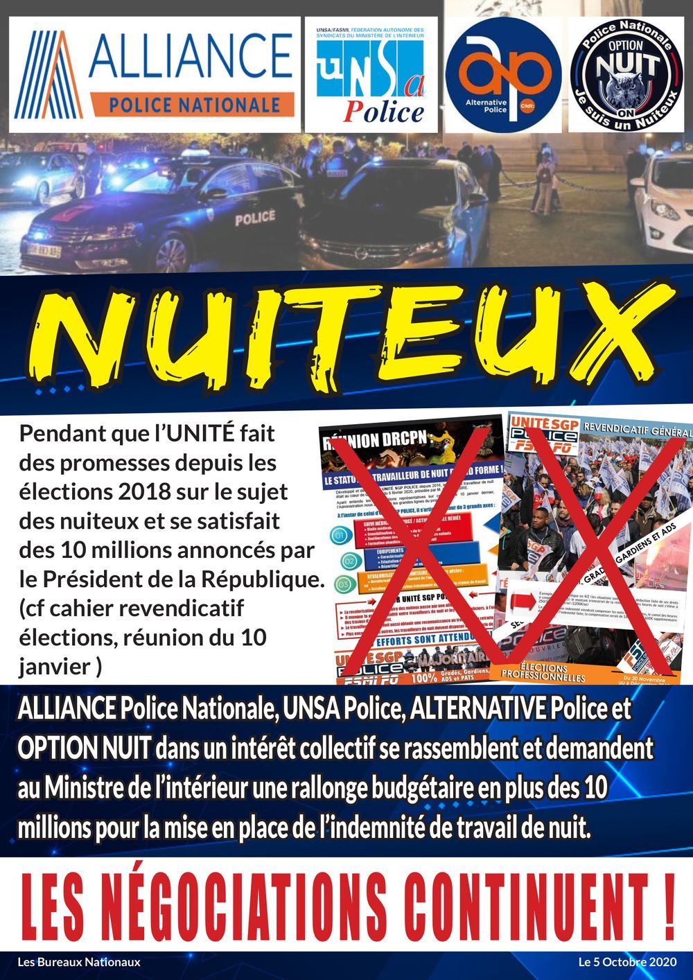 Action intersyndicale pour défendre les nuiteux !