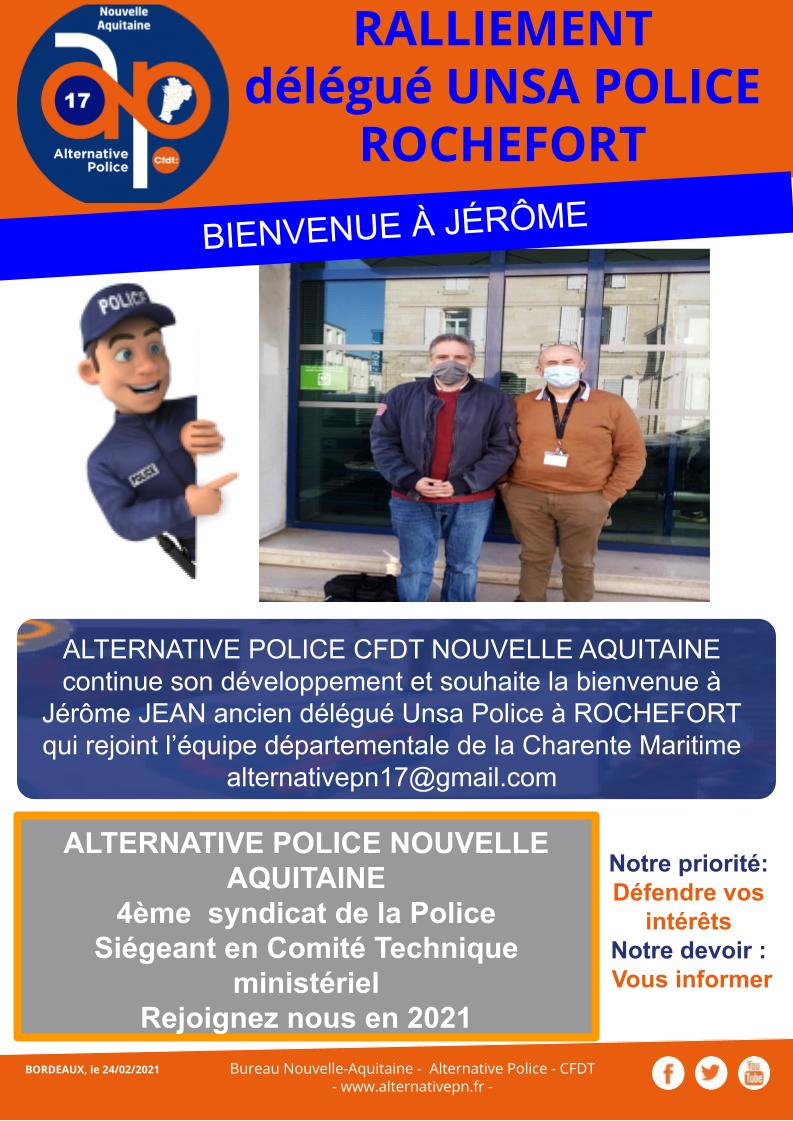 RALLIEMENT délégué UNSA POLICE ROCHEFORT