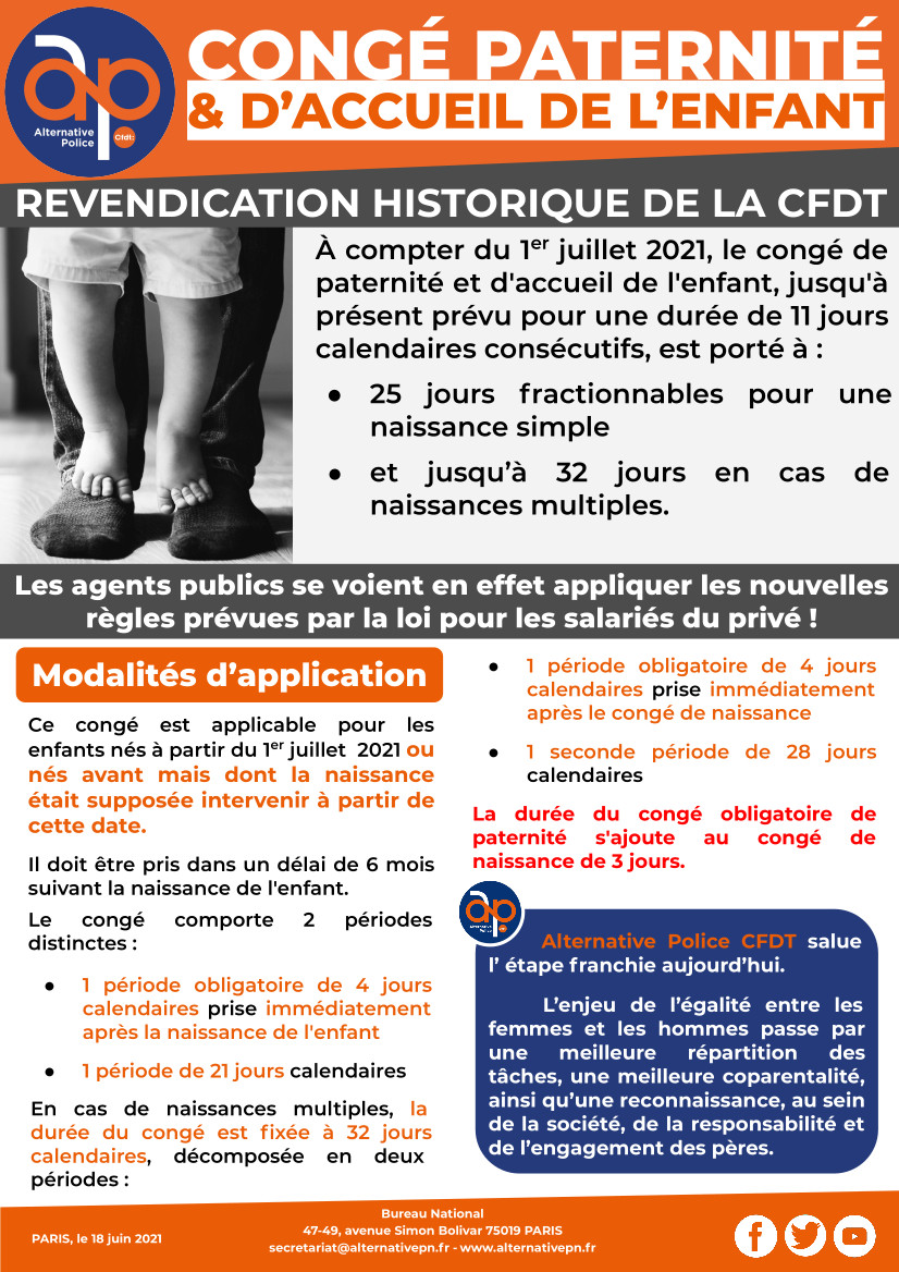 Congé paternité et d'accueil de l'enfant