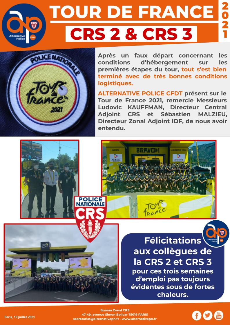 Tour de France 2021 : Félicitations à la CRS2 et 3 !! 