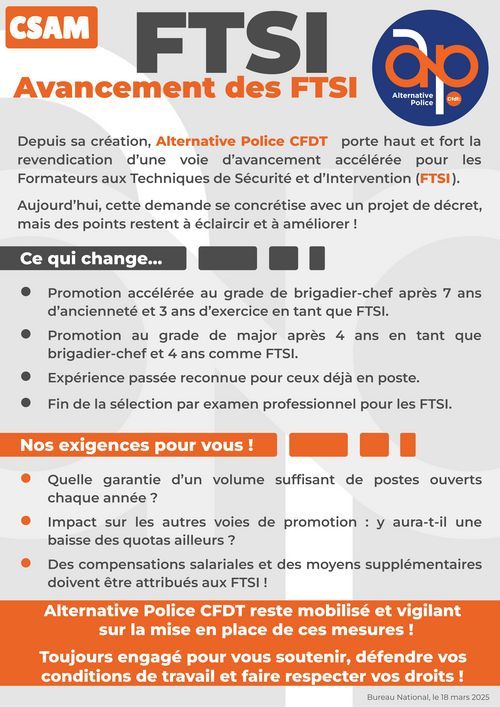 CSAM - FTSI : Avancement