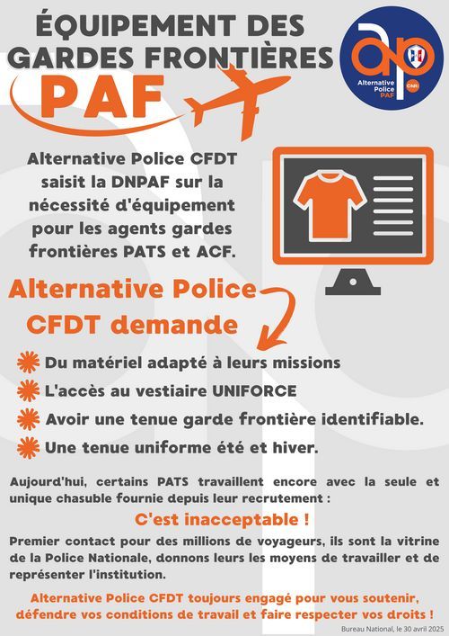 PAF : Équipement des gardes frontières